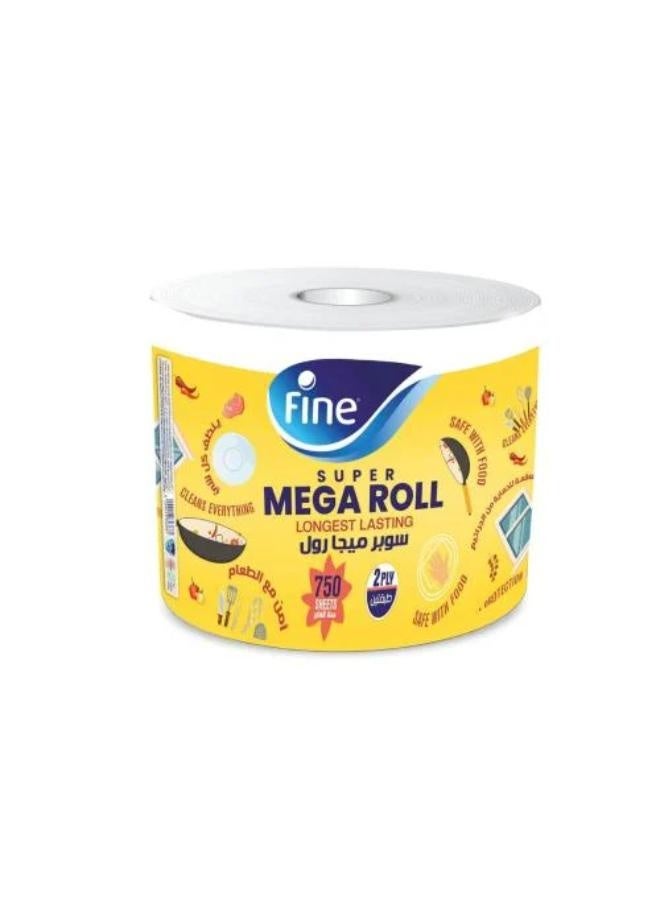 FINE Kitchen Roll Mega LONGEST LASTING 750SHEETS