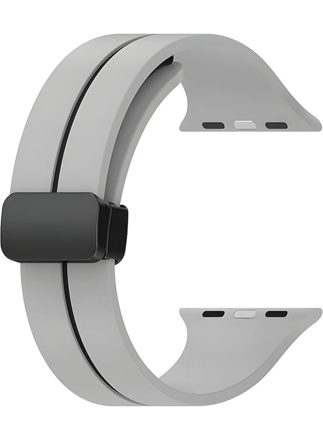 Silicone Magnetic Strap for Apple Watch Ultra Band 49mm 45mm 44mm 42mm Men/Women, Soft Sport Silicone Replacement Wristband Strap for iwatch Series 9/8/7/6/5/4/3/2/SE/Ultra2 - Image 2