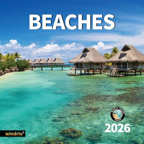 windrio 2026 Wall Calendar,Calendar 2026, November 2025 - December 2026, Wall Calendar BEACHES, 12" x 24" Opened,Full Page Months Thick & Sturdy Paper for Calendar Organizing & Planning - Image 1