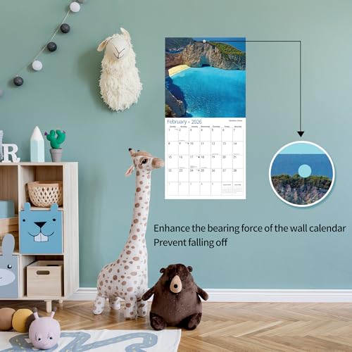 windrio 2026 Wall Calendar,Calendar 2026, November 2025 - December 2026, Wall Calendar BEACHES, 12" x 24" Opened,Full Page Months Thick & Sturdy Paper for Calendar Organizing & Planning - Image 3