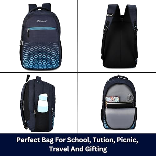 HYDER Glitch 35L Multipurpose Backpack For Men,Women, Boys And Girls Bags for College, School, Travel, Office and Daily Use - Durable, Comfortable, and Stylish Bag/Backpacks (Navy Blue) - Image 3