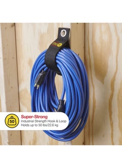 Generic Wrap-It Storage Heavy-Duty   Straps 17-inch 6 Pack - Hook and Loop Extension Cord Organizer Hanger Cord Wrap Keeper Cable Straps for Cords Hoses Rope RV Boat and Garage Storage and Organization  - Image 2