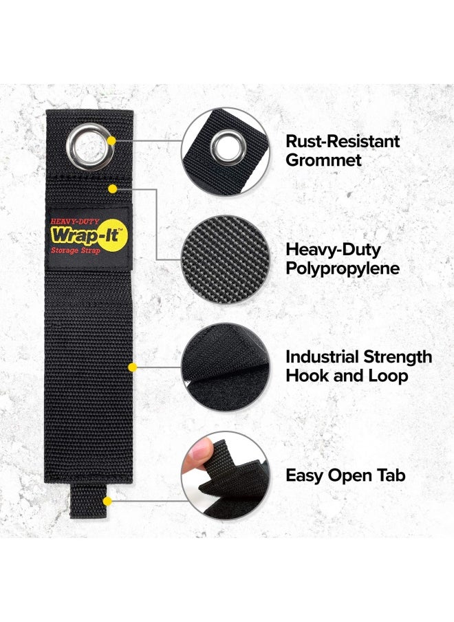 Generic - Wrap-It Storage Heavy-Duty   Straps 17-inch 6 Pack - Hook and Loop Extension Cord Organizer Hanger Cord Wrap Keeper Cable Straps for Cords Hoses Rope RV Boat and Garage Storage and Organization - Image 1