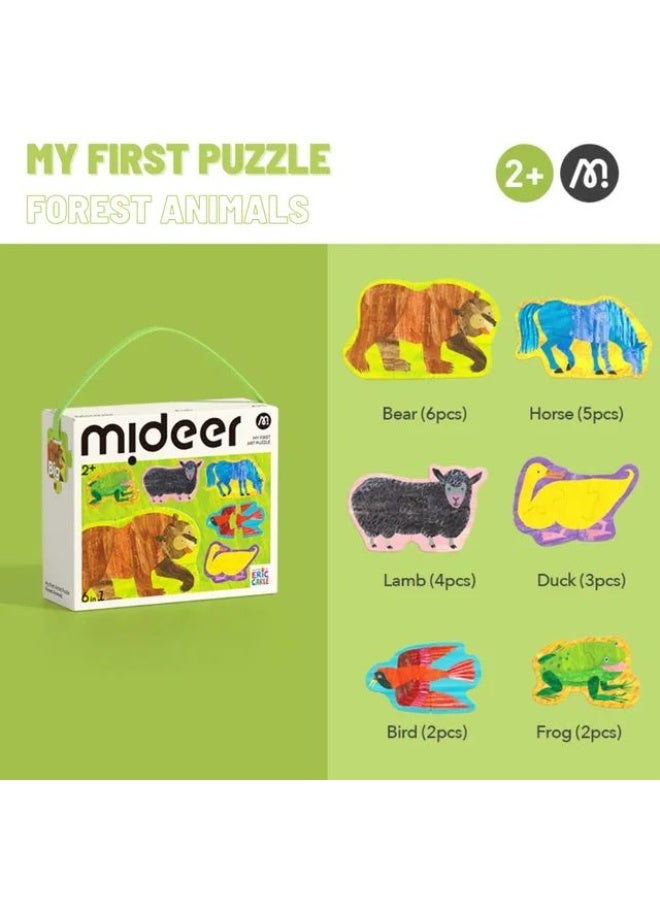 MiDeer My First Artist Puzzle - Forest Animals - 22pcs Educational Toddler Puzzle Set | Large Pieces for Fine Motor Skills & Cognitive Development | Safe & Durable Material - Image 2