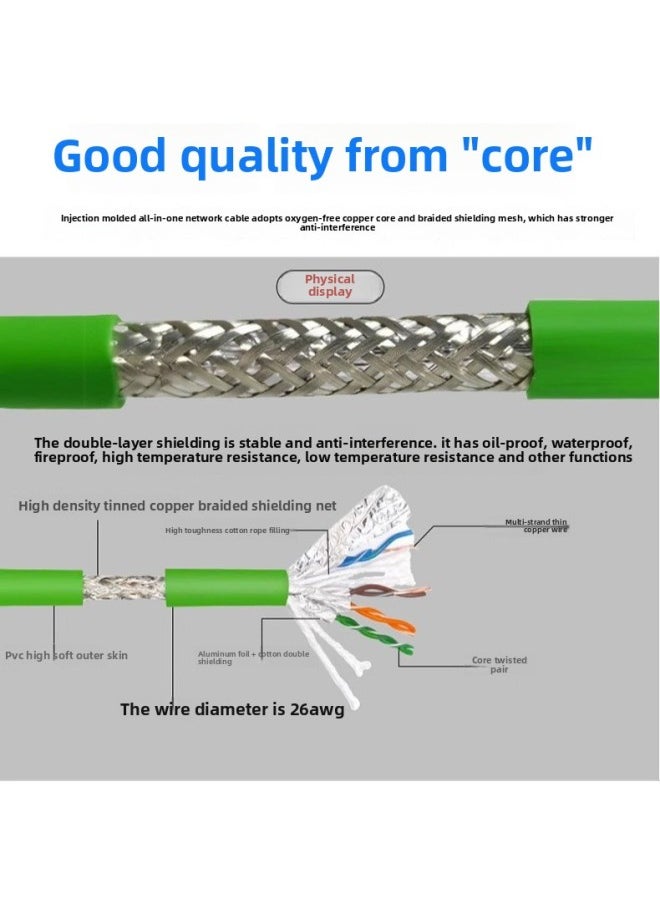 Generic M12 To RJ45 Industrial Network Cable 4-core 8-core DAX Type High-soft Camera Industrial Drag Chain Cable Shielding Bending Resistance-Color:[straight 8-core A-type Male To Male—m12]-Line Length:10 M  - Image 3