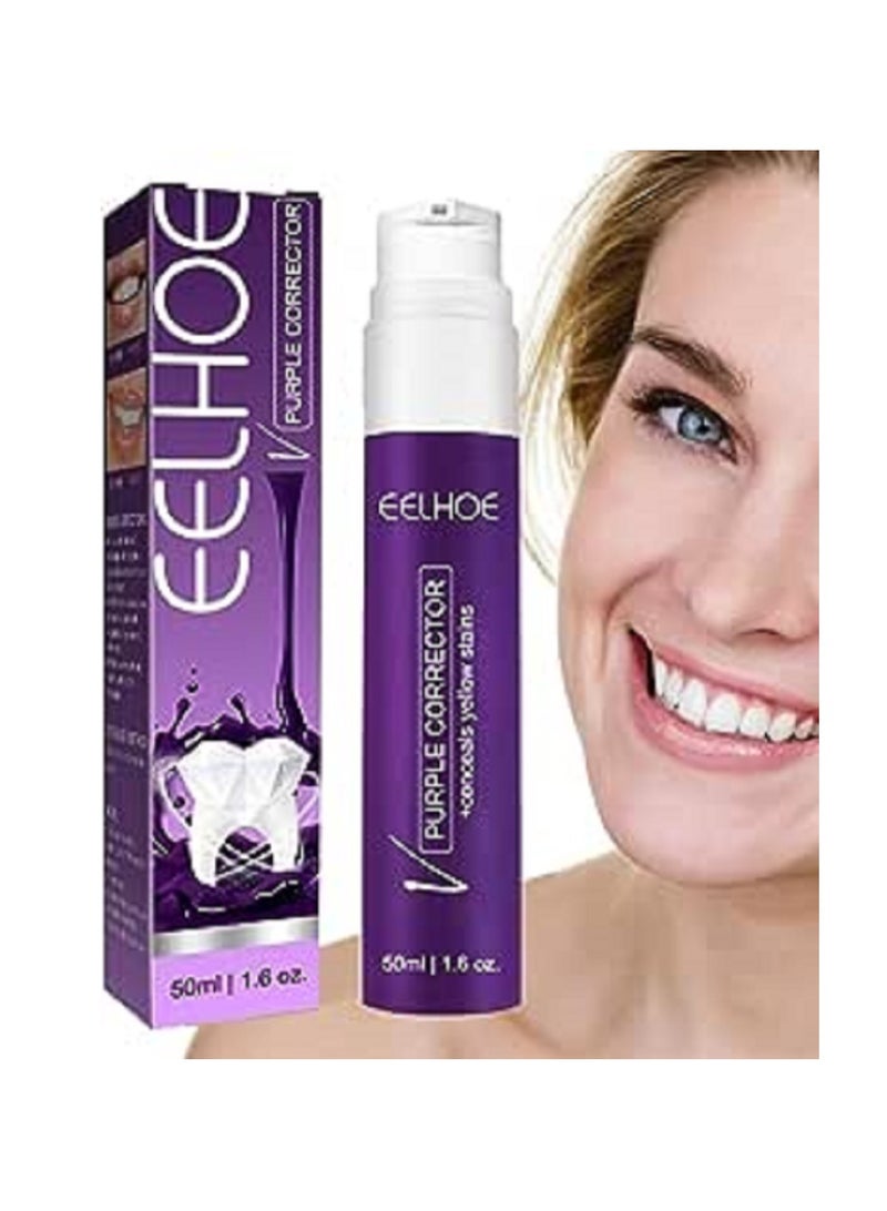 EELHOE Color Corrector Toothpaste 50ml Color Corrector Toothpaste For Teeth Whitening Toothpaste - Image 1
