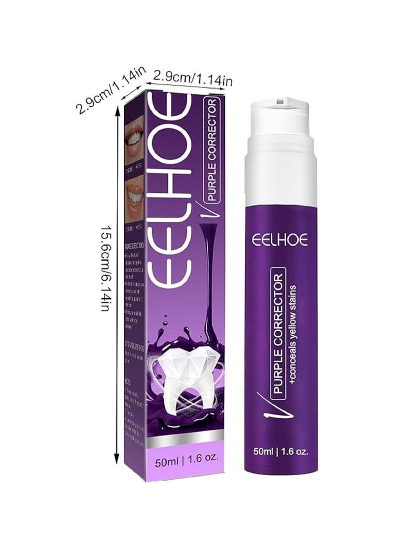 EELHOE Color Corrector Toothpaste 50ml Color Corrector Toothpaste For Teeth Whitening Toothpaste - Image 4