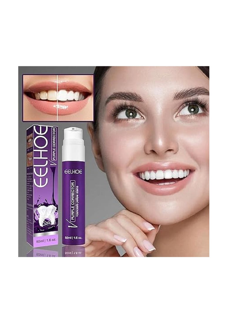 EELHOE Color Corrector Toothpaste 50ml Color Corrector Toothpaste For Teeth Whitening Toothpaste - Image 3