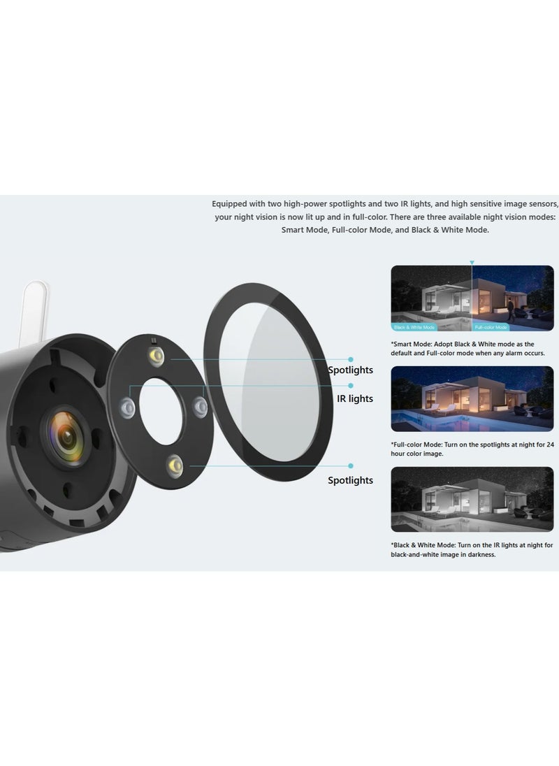 K4W 3TC  4 Channel Wireless 2K Video Security Kit