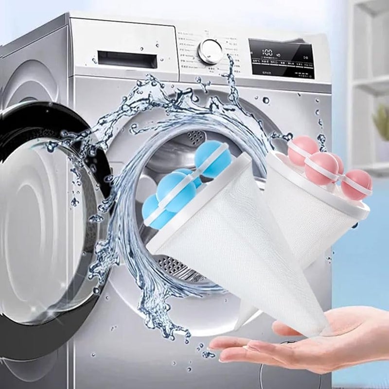 Floating Hair Filtering Mesh Removal,2025 Reusable Lint Catcher for Washing Machine Wool Device,Washing Machine Hair Filter Cleaning Mesh Bag Pet Dog Cat Hair Catcher Remover for Laundry (Blue#3PC) - Image 3