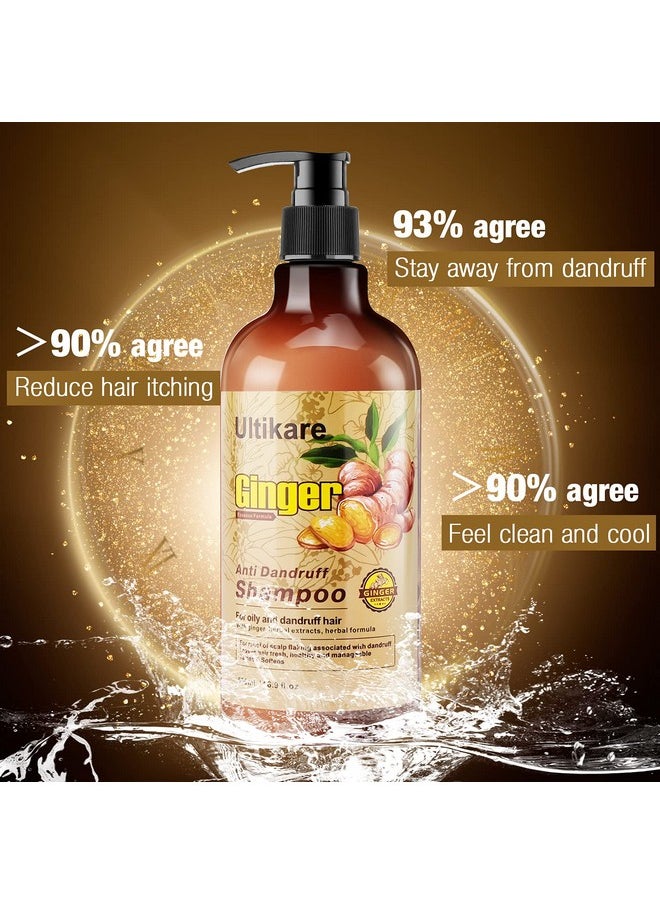 Ultikare Ultikare Ginger Shampoo for Dandruff Hair, Anti-Dandruff Treatment - Itchy Dry Scalp Care Shampoo Ginger Extract Oil Strengthen Hair Formula, for Men and Women  - Image 5