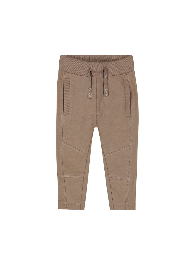 Dirkje boys' soft brown jogging bottoms with side seams - Image 1