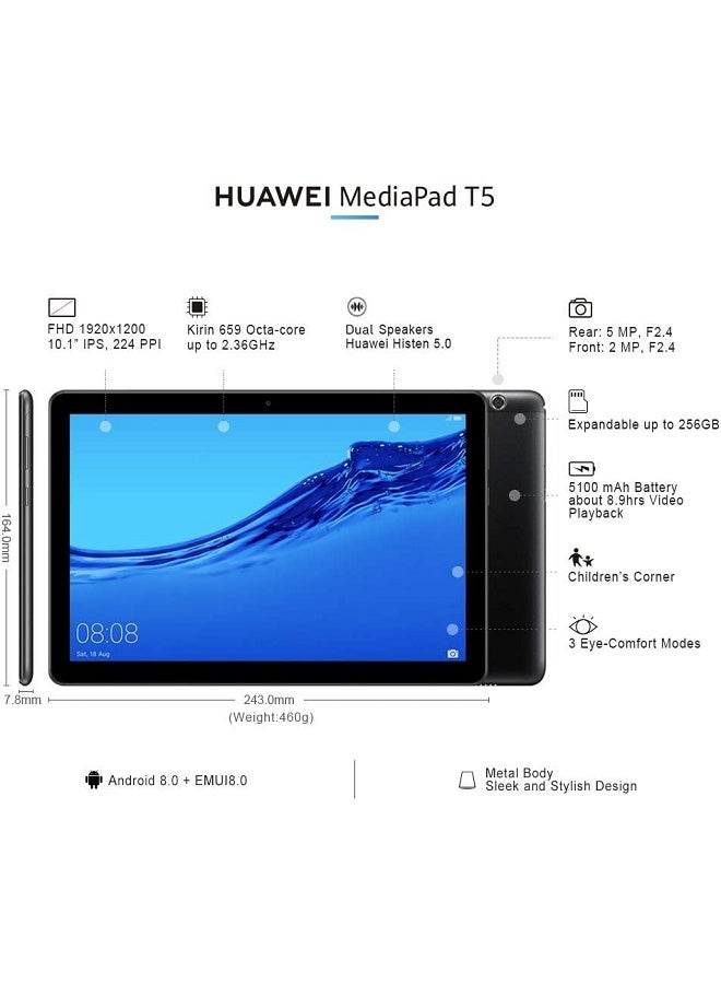 واقي شاشة متوافق مع جهاز هواوي ميديا ​​باد T5 مقاس 10.1 بوصة، بتقنية ClearTouch المضادة للوهج وبصمات الأصابع - Image 5