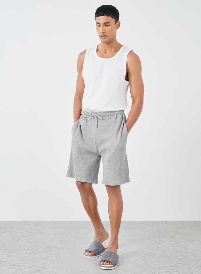 Styli Waffle Textured Shorts with Drawstring - Image 3