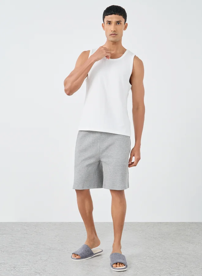ستايلي Styli Waffle Textured Shorts with Drawstring