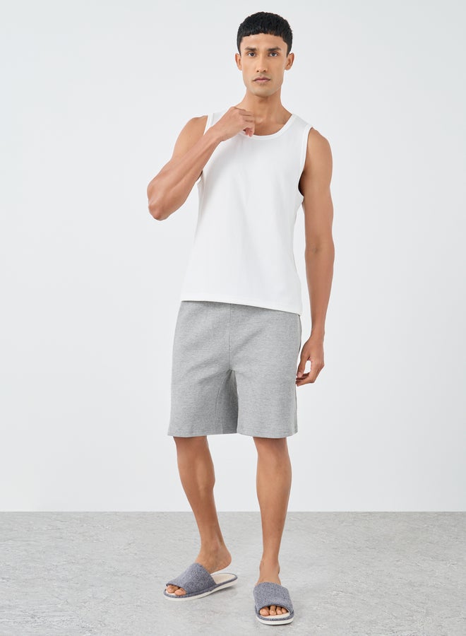 Styli Waffle Textured Shorts with Drawstring - Image 2