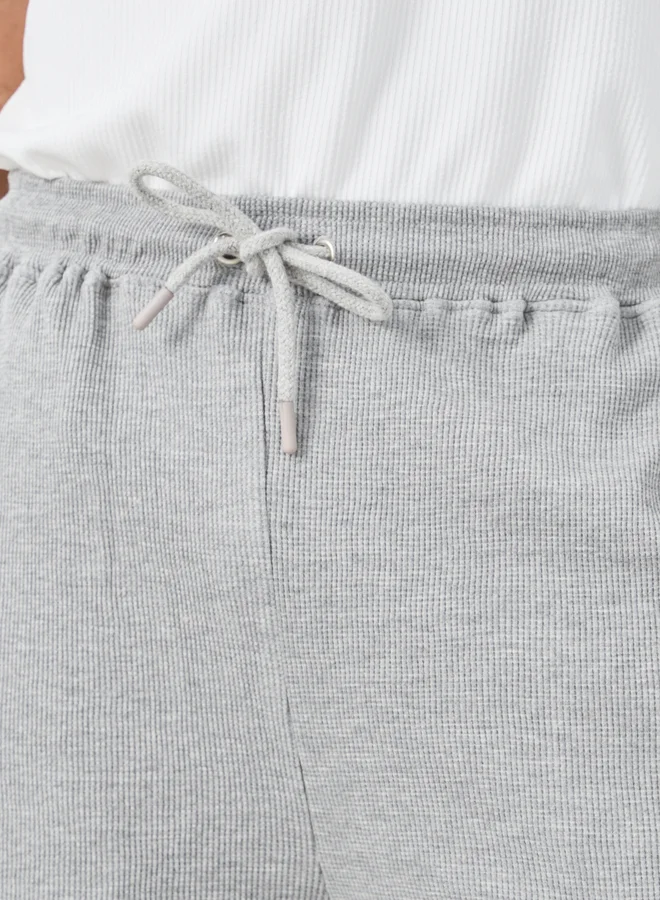 ستايلي Styli Waffle Textured Shorts with Drawstring