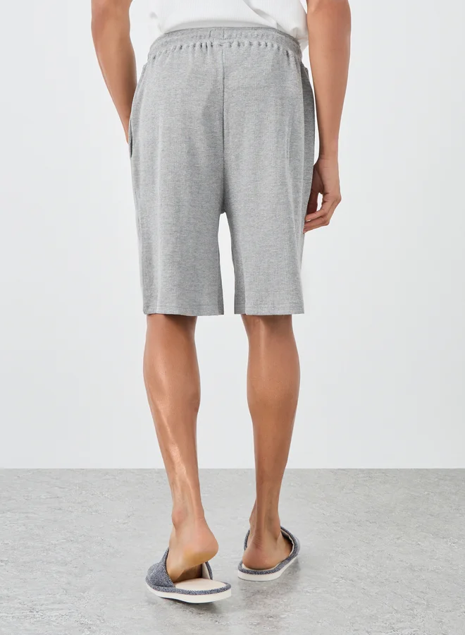 ستايلي Styli Waffle Textured Shorts with Drawstring