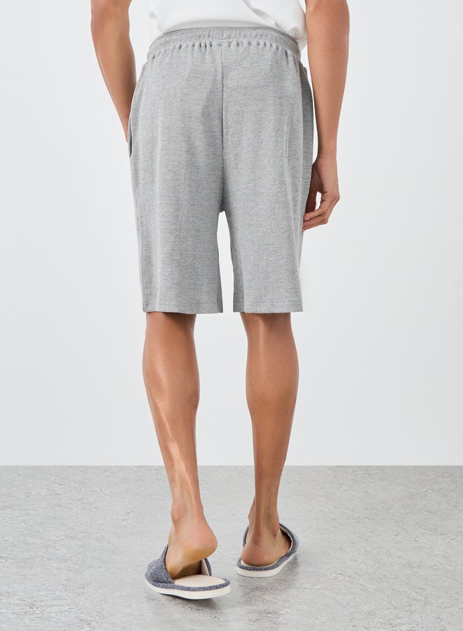 Styli Waffle Textured Shorts with Drawstring - Image 5