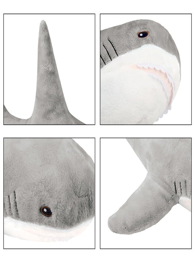 MUPI Shark Plush 11” Shark Stuffed Animal Shark Pillow Stuffed Shark Shark Toy Shark Ocean Stuffed Animal Big Plush Large Stuffed Shark Shark Doll Sea Animal（Grey） - Image 2