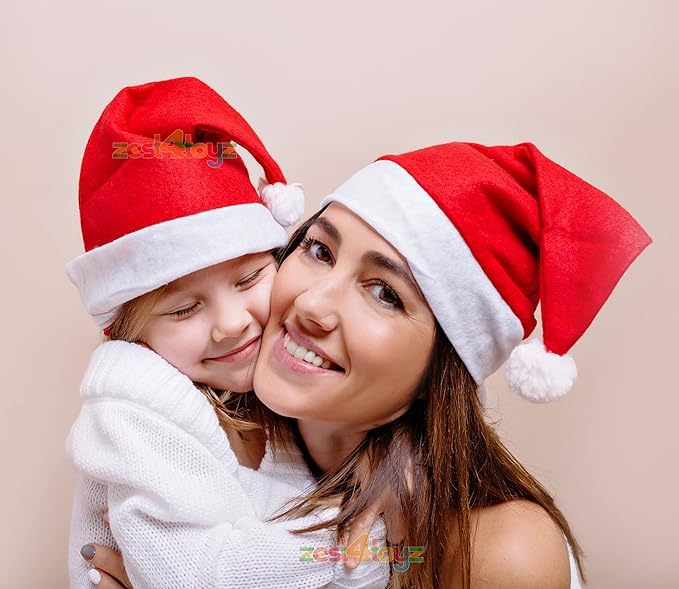Haoser Christmas Santa Claus Caps Party Props (6 Pcs, Free Size) - Christmas Hat for Kids Adults Baby Dog Women Xmas Party Decorations - Christmas Decorations Items - Image 2
