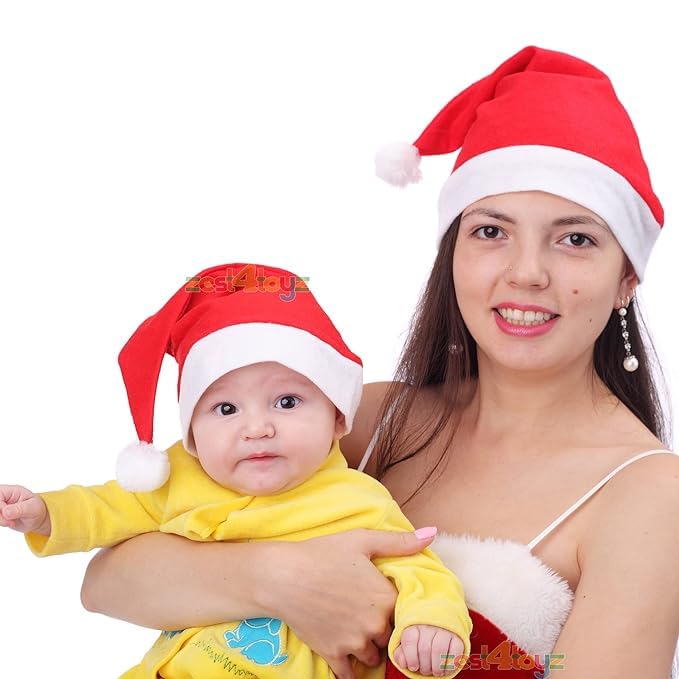 Haoser Christmas Santa Claus Caps Party Props (6 Pcs, Free Size) - Christmas Hat for Kids Adults Baby Dog Women Xmas Party Decorations - Christmas Decorations Items - Image 3