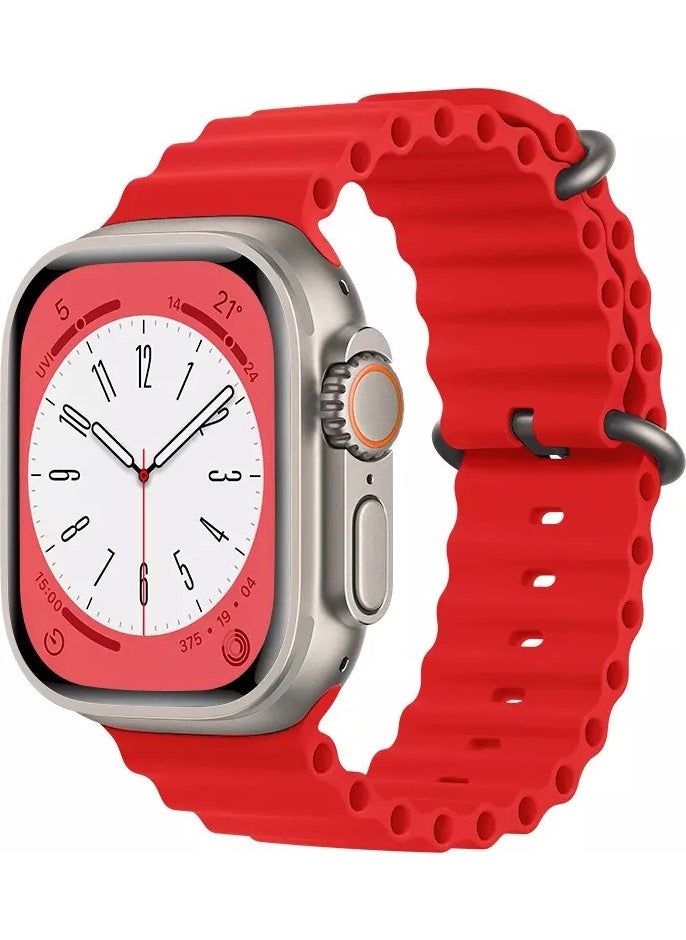 Nezih Case - Decent Case Apple Watch Series 2/3/4/5/6/7/8/se/ultra 42MM 44MM 45MM 49MM Ocean Loop Metal Buckle Silicone Strap - Image 1