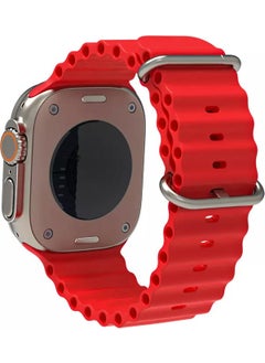 Decent Case Apple Watch Series 2/3/4/5/6/7/8/se/ultra 42MM 44MM 45MM 49MM Ocean Loop Metal Buckle Silicone Strap