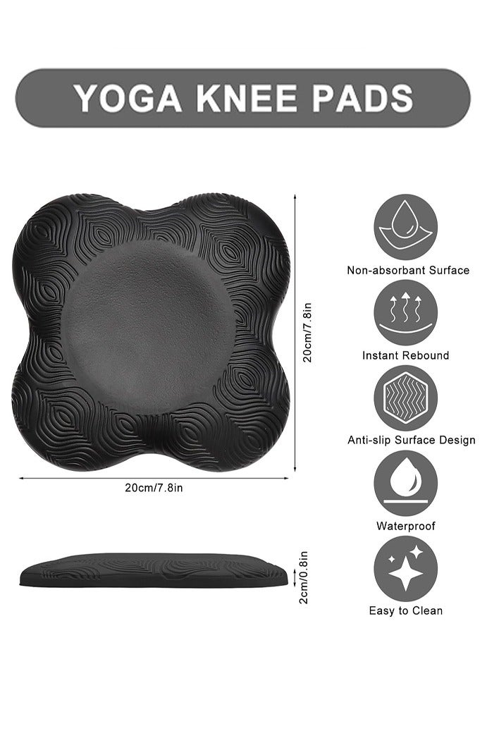2 حزمة وسادة ركبة لليوغا، وسادة دعم لليوغا مانعة للانزلاق، وسادة ركوع لليوغا، وسادة ركبة سميكة للتمارين الرياضية، وسادة دعم للركوع، وسادة توازن رياضية لحماية الركبة والكاحل والكوع واليد، لون أسود - Image 2