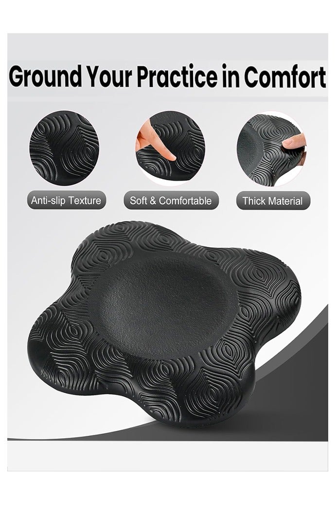 2 حزمة وسادة ركبة لليوغا، وسادة دعم لليوغا مانعة للانزلاق، وسادة ركوع لليوغا، وسادة ركبة سميكة للتمارين الرياضية، وسادة دعم للركوع، وسادة توازن رياضية لحماية الركبة والكاحل والكوع واليد، لون أسود - Image 4