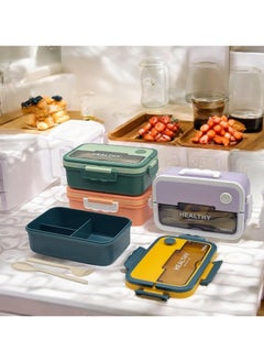 QSHOP QSHOP® Premium Imported Bento Lunch Box 3 Compartment Leakproof Insulated Lunch Box Microwave Safe Bento Box with Fork and Spoon  - Image 4