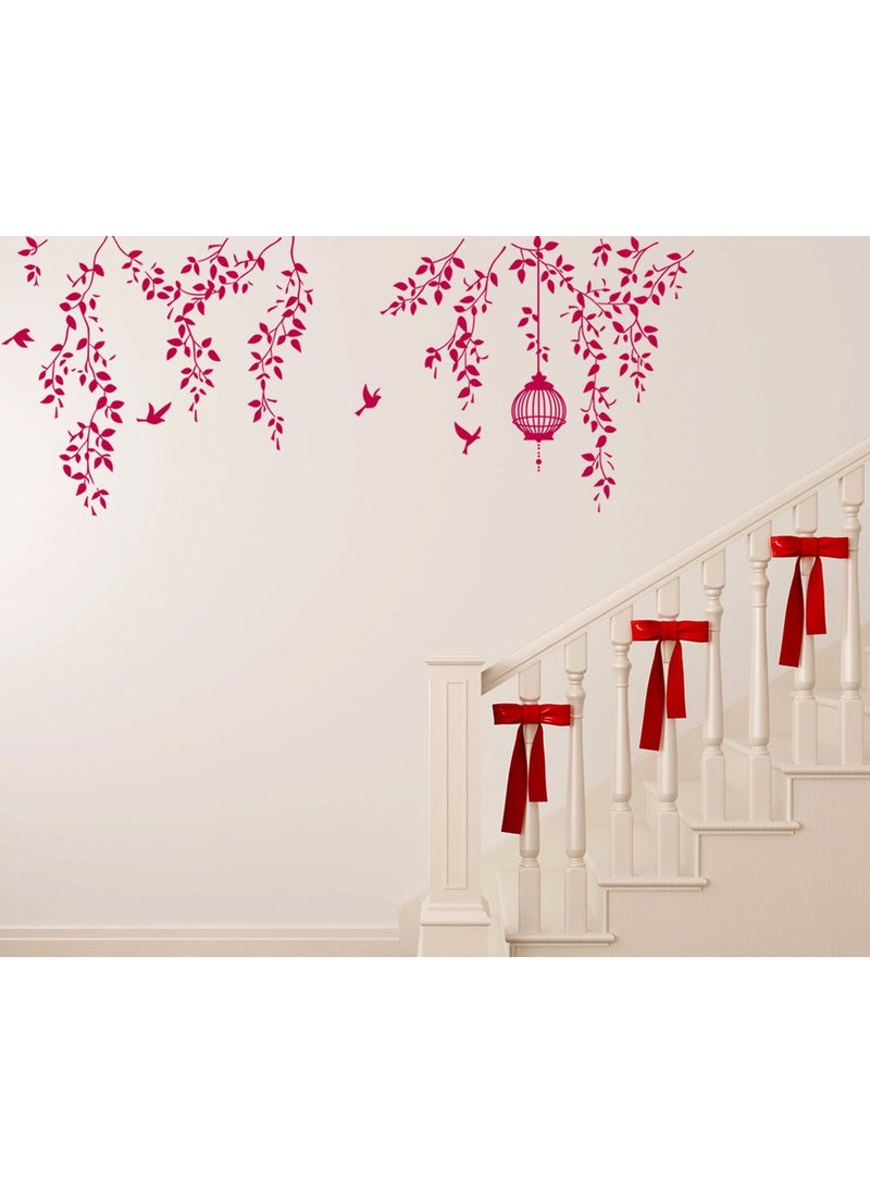 Decals Design Decals Design 'Hanging Vines with Cage and Birds' Wall Sticker (PVC Vinyl, 70 cm x 50 cm)  - Image 3