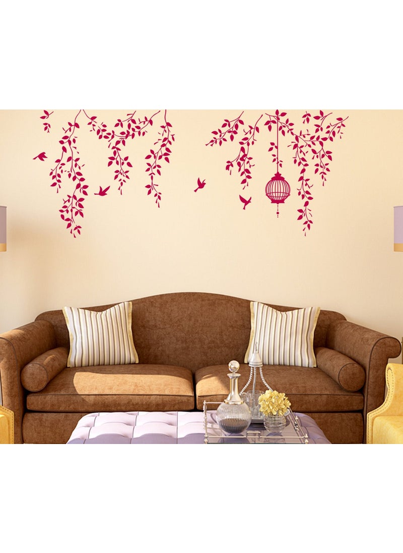 Decals Design Decals Design 'Hanging Vines with Cage and Birds' Wall Sticker (PVC Vinyl, 70 cm x 50 cm)  - Image 5