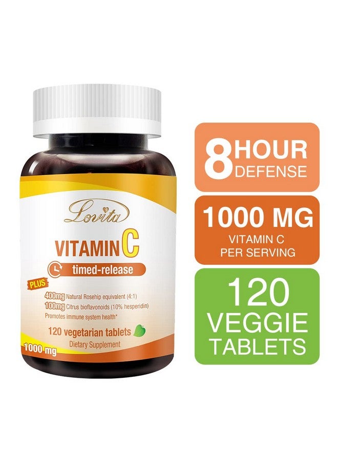 Lovita Vitamin C 1000Mg With Bioflavonoids & Rose Hips Timed Release Vitamin C High Potency Vitamin C To Boost Healthy Immune Function 120 Vegetarian Tablets For 4 Month Supply (Pack Of 3) - Image 3