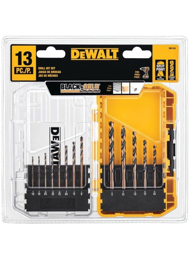 DEWALT Black Oxide Drill Bit Set with Pilot Point, 13-Piece (DW1163) - Image 4