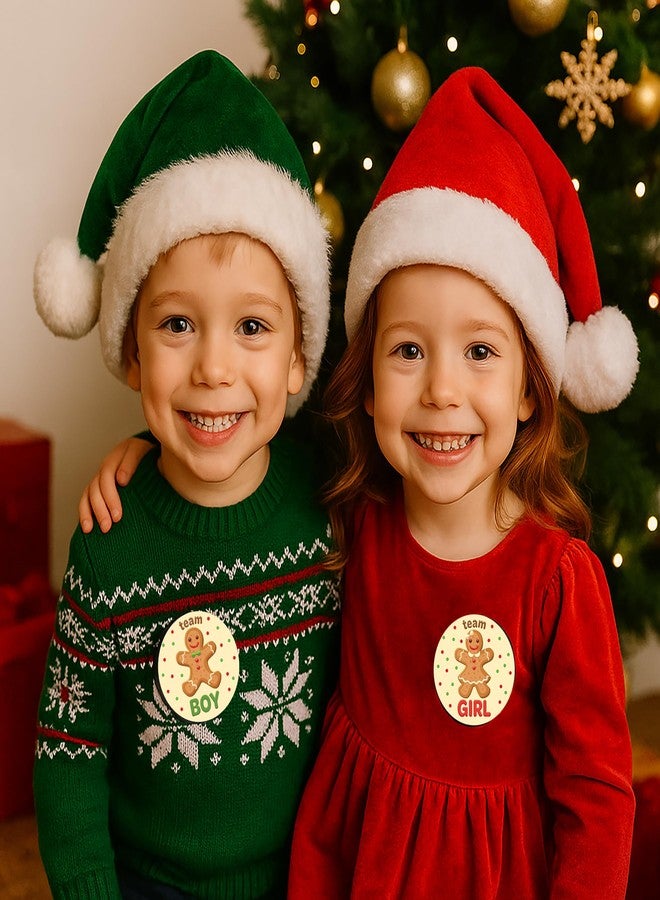 DISTINCTIVS Gingerbread Gender Reveal Party, Team Boy or Team Girl Holiday Cookie Stickers - 40 Labels, Christmas Oh Snap What's Baking Holiday Gender Reveal - Image 5