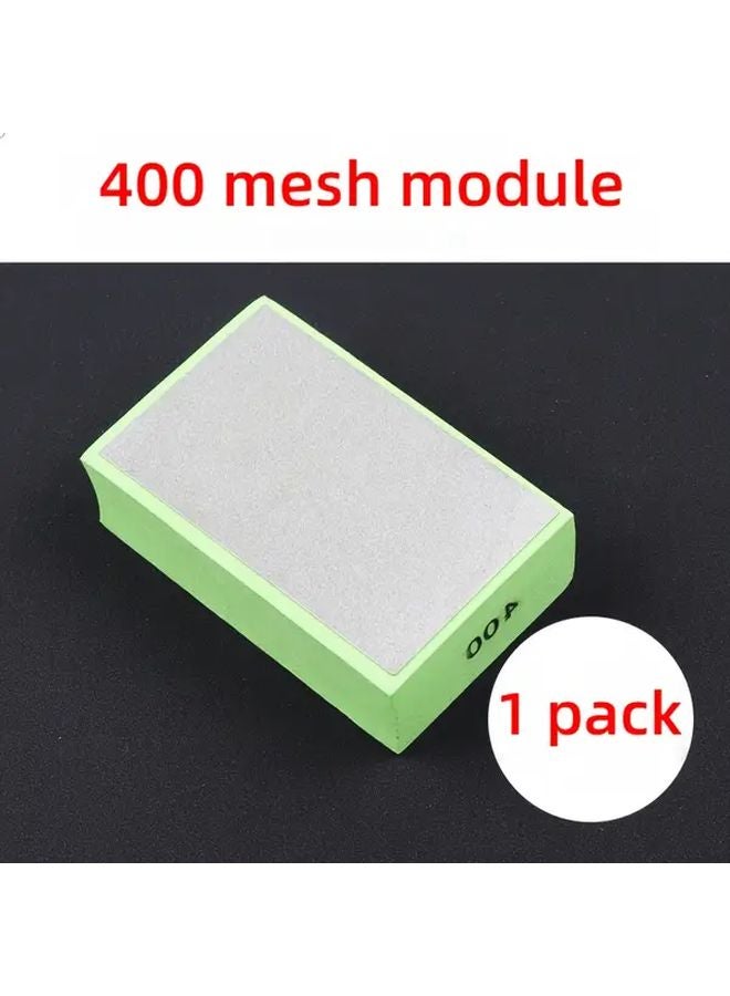 Green 400 Mesh Diamond Sanding Sponge Block for Tile Glass Stone Metal Edging - Image 1