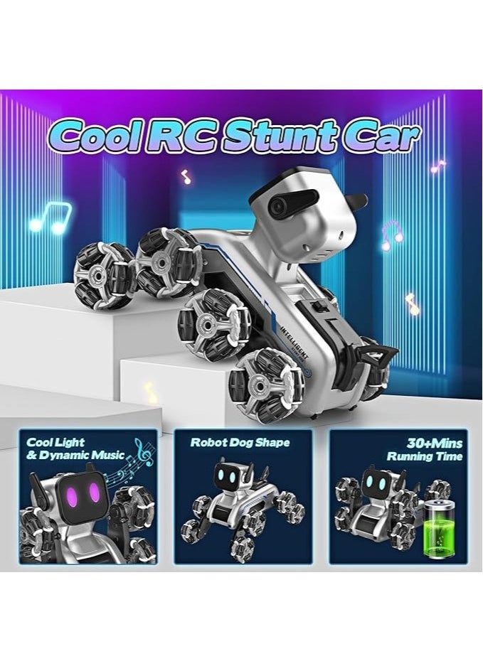لعبة كلب آلي للتحكم عن بعد للأطفال - كلب RC بتردد 2.4 جيجا هرتز 8WD مع موسيقى وإضاءة، أوضاع تحكم مزدوجة تفاعلية، برمجة ذكية، وقدرات على جميع التضاريس  - Image 2