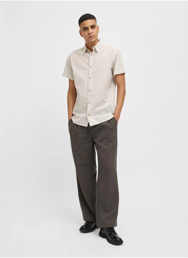 JACK & JONES Jack & Jones Striped Spread Collar Regular Fit Shirt
