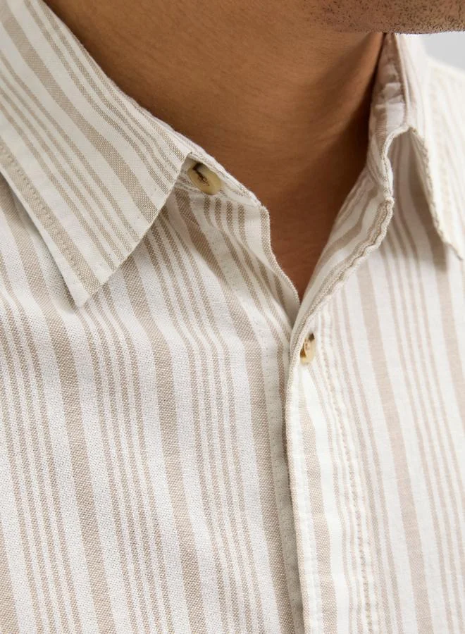 JACK & JONES Jack & Jones Striped Spread Collar Regular Fit Shirt