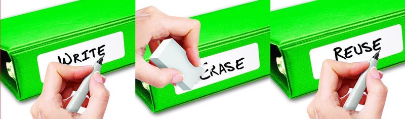 Jokari Erasable Reusable Office and School Binder Labels, 3.4 x 1 Inch. Kit Includes 20 Pack of Stickers with Fine-Tipped Permanent Marker and Eraser - Image 4