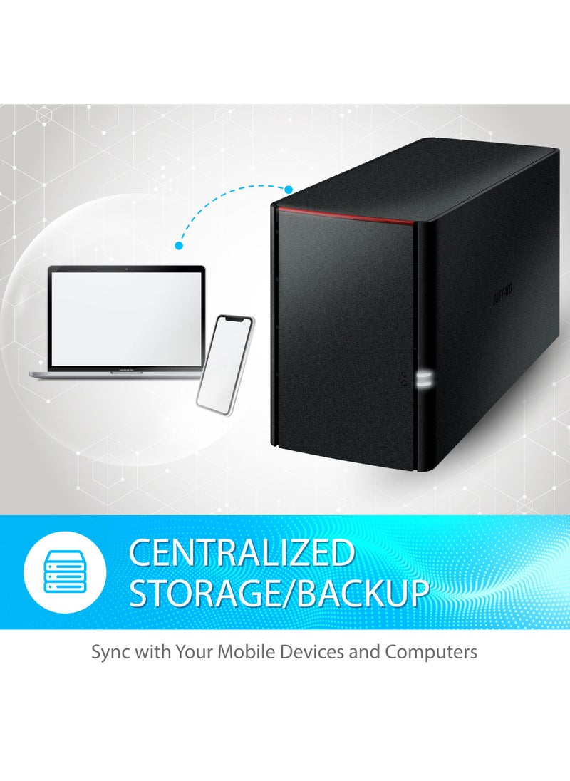 Buffalo BUFFALO LinkStation 220 4TB 2-Bay NAS Network Attached Storage with HDD Hard Drives Included NAS Storage That Works as Home Cloud or Network Storage Device for Home  - Image 3