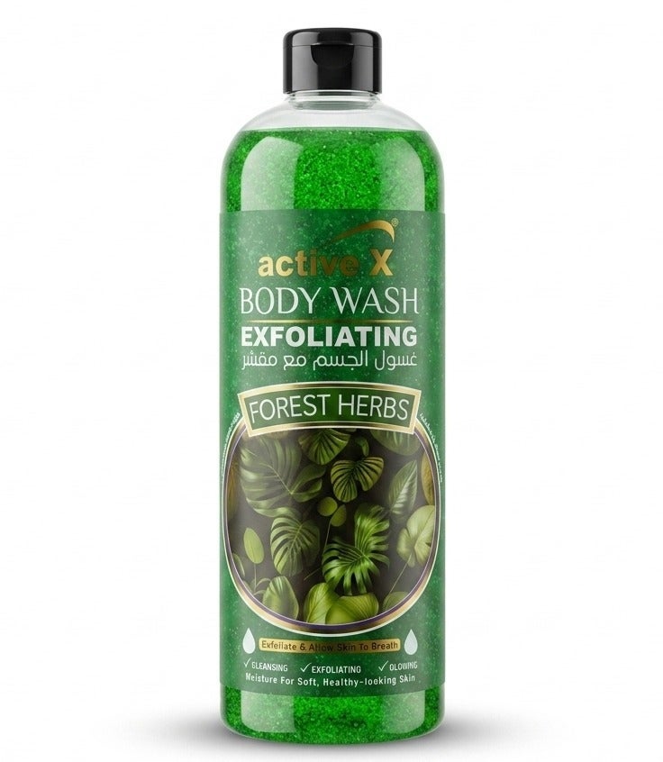 Activex Exfoliating Body Wash 1000 ml – Forest Herbs Scent - Image 1