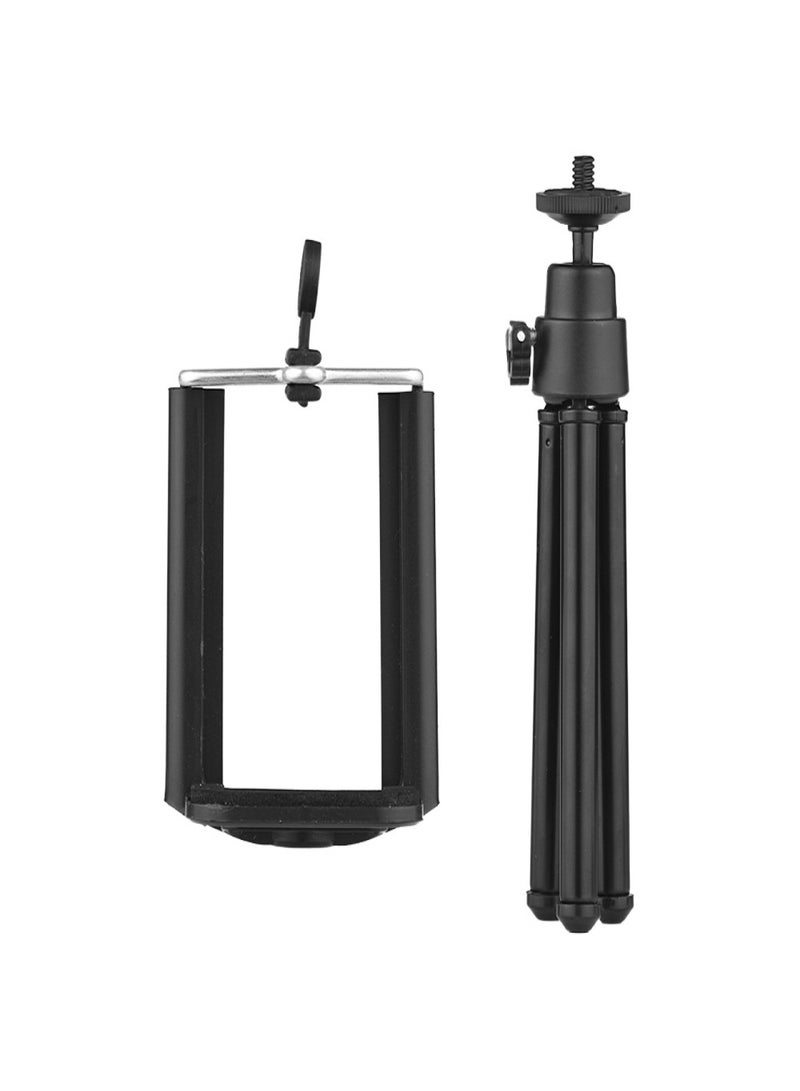 2-Section Extendable Aluminum Alloy Mini Tabletop Tripod + Adjustable Phone Holder with 1/4" Screw Mounts for 5.5-8.5cm Width Smartphones  - Image 4