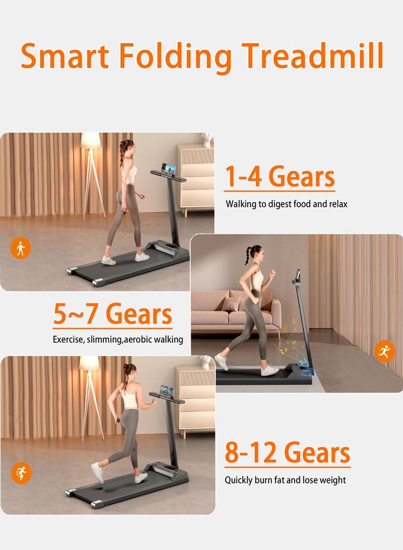 Sinyin Smart Electric Treadmill for Home with LED Display and Phone Holder, Quiet Running Machine with Shock Absorption System, Indoor Cardio Fitness Equipment for Walking and Jogging, Black - Image 2