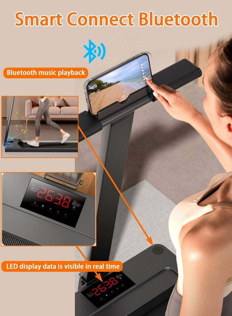 Sinyin Smart Electric Treadmill for Home with LED Display and Phone Holder, Quiet Running Machine with Shock Absorption System, Indoor Cardio Fitness Equipment for Walking and Jogging, Black - Image 4
