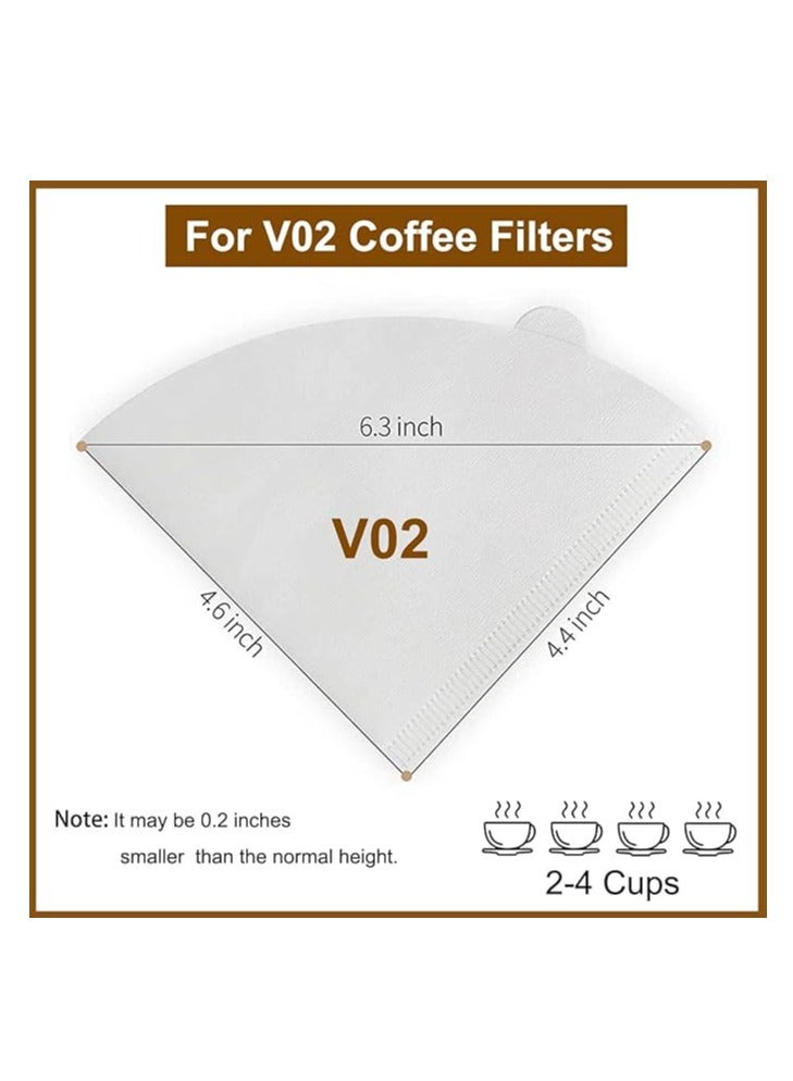 فلاتر قهوة v60 عدد 100 فلتر مقاس 02 حجم كبير ابيض - Image 2