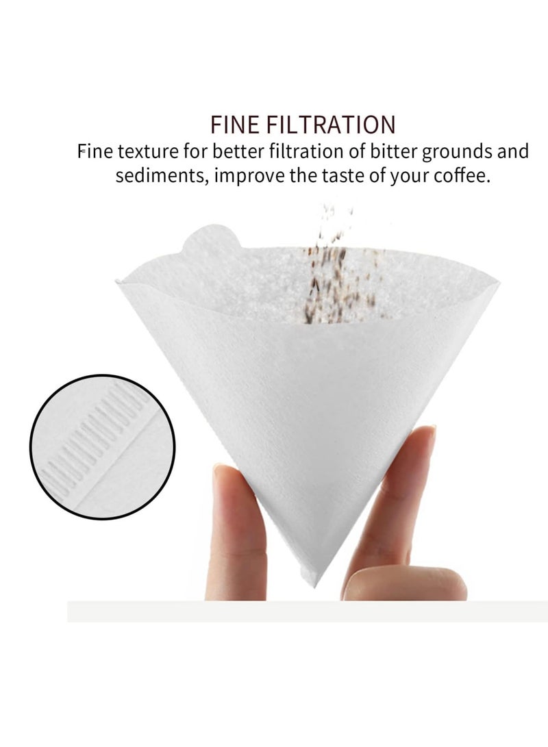 فلاتر قهوة v60 عدد 100 فلتر مقاس 02 حجم كبير ابيض - Image 4