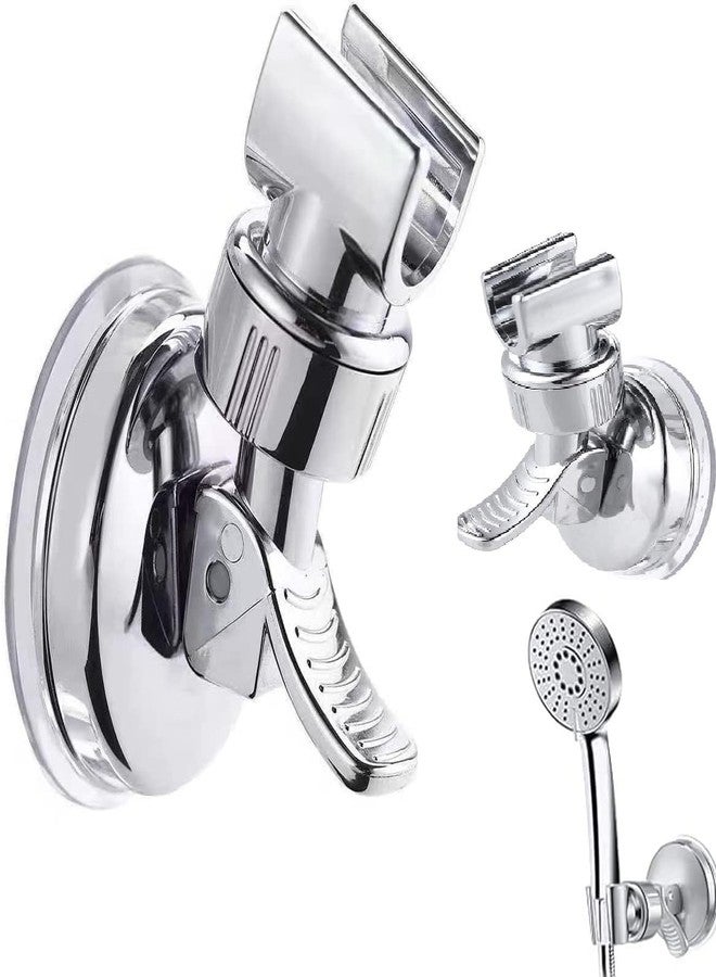 ENNCOZY Bath Shower Head Holder Chrome Wall Mount Strong Suction Handheld Universal 360° Rotatable Hand Cup Holder Flush Mounted Shower Mixer Set - Image 1