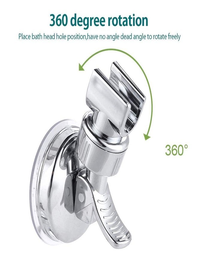ENNCOZY Bath Shower Head Holder Chrome Wall Mount Strong Suction Handheld Universal 360° Rotatable Hand Cup Holder Flush Mounted Shower Mixer Set - Image 5